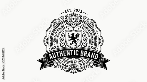 фотографія Authentic Brand Logo Design Emblem.