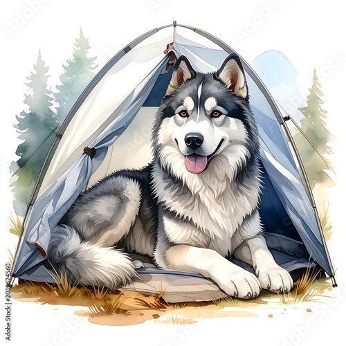 Husky in a tent (2)