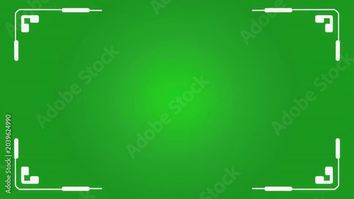 Green screen background animation with white frame borders for video editing and motion graphics