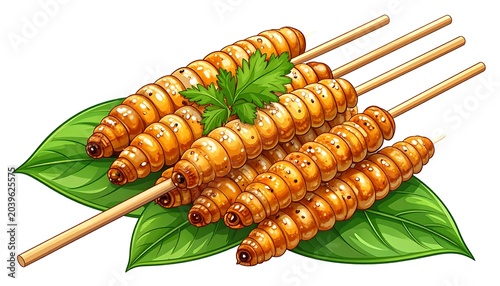 Insects on skewers