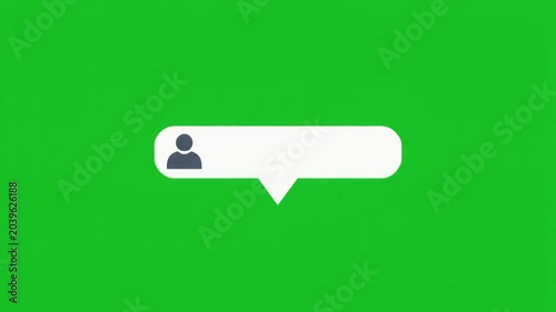 Animated notification bubble on a green screen background for social media or app notifications