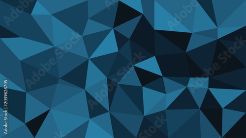 Canvas-taulu Abstract low poly background in deep blue tones, geometric crystalline texture v