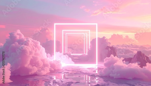 Neon sky dreamscape