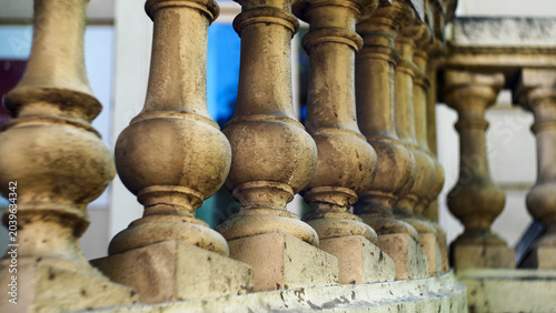 Photos Classical stone balustrade with concrete balusters in the historic old town