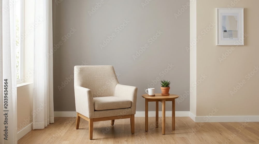 Fototapeta premium Modern living room interior with chair.