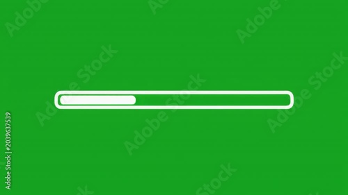 Progress bar animation on a green screen background for digital content and loading