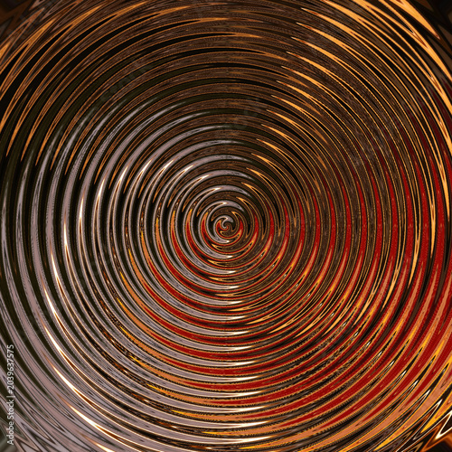 Abstract Concentric Water Ripple Pattern with Warm Golden and Earthy Tones
