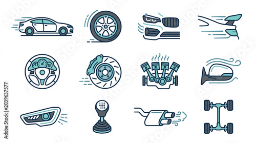 Illustrations of Car and Automotive Parts