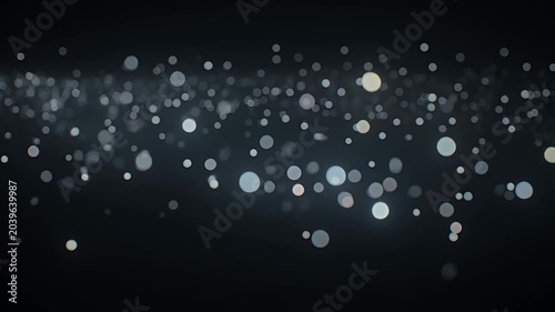 Abstract Bokeh Lights, Glowing Particles, Dark Background, Festive Sparkle