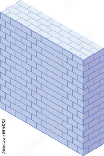 vector illustration of a brick wall in a minimalist isometric style