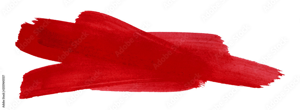 Fototapeta premium red brush isolated on transparent background red watercolor