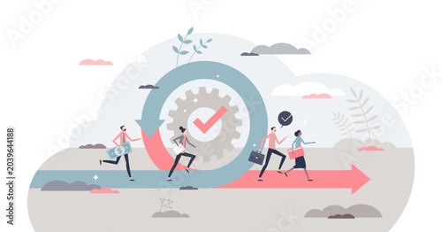 Foto Agile as fast and effective business adaption to changes tiny person concept, transparent background