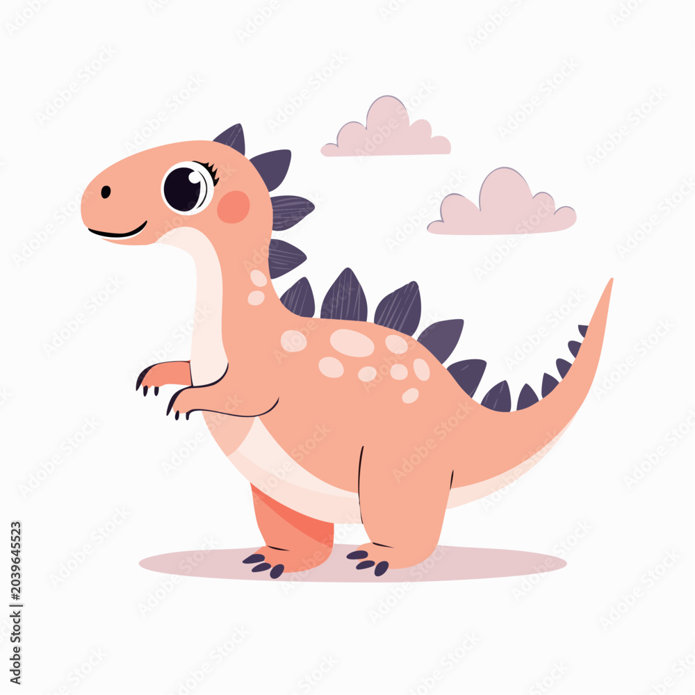 Fototapeta premium Cute Cartoon Dinosaur Illustration