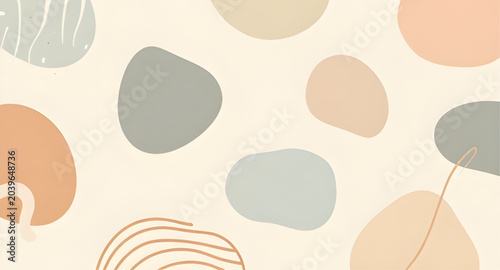 Cuadro en lienzo minimalist, bohoabstractbackground, bohemian, abstract, geometricshapes, organic