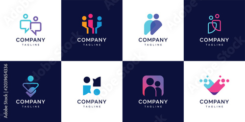 Konstfotografi Unity Community Logo Design , People Figure Group for Social , Community , Team