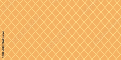 Seamless background pattern texture wafer waffle. Ice cream cone vector texture. Vector illustration
