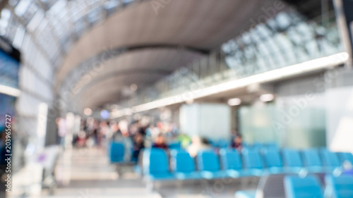 Konstfotografi defocused airport entrance transit gate light bokeh in business retail store