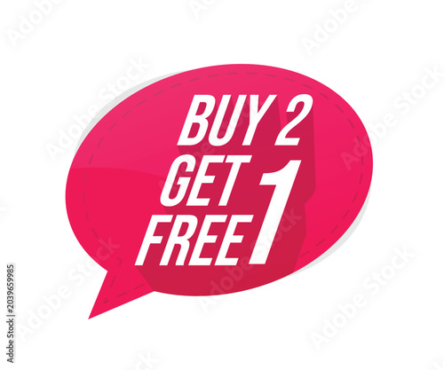 Buy 2 get 1 free sticker template design