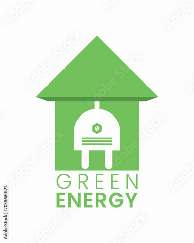 Sustainable green energy power house technology concept background