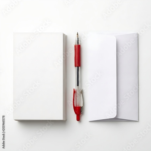 Blank Flashcards and Envelope Academic Study Concept