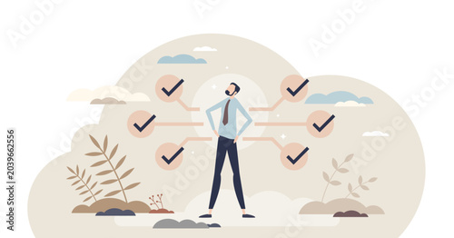 Tableau sur toile Competence and experienced ability to do performance tiny person concept, transparent background