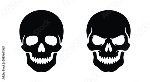 two human skull silhouettes on white background silhouette bones skeleton death halloween dark mystery fear gothic
