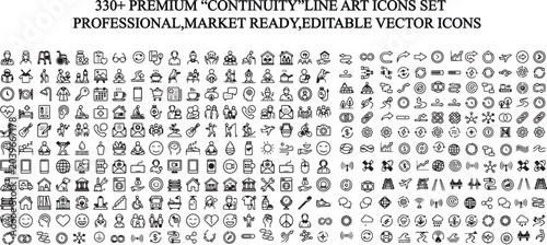 Modern and professional continuity icon set.Perfect for web, mobile apps, presentations, dashboards, infographics, corporate branding, and UI/UX projects.Fully editable easy to customize.