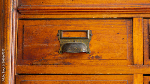 Old drawer with metal handle