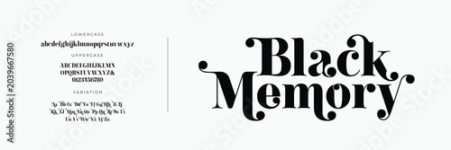 Bild auf Leinwand Elegant Font Uppercase Lowercase and Number