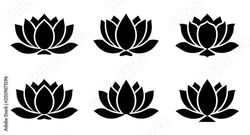 Quadro su tela blacklotusicon, lotusicon, lotusflower, spiritual, sacred, meditation, buddhist,
