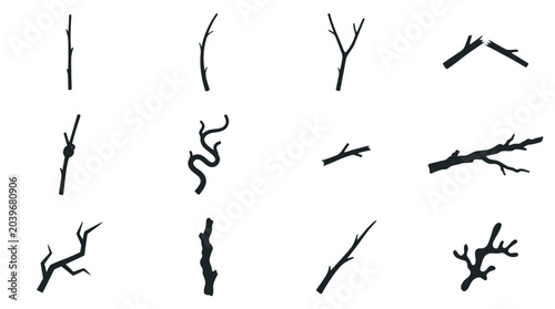 bare branch silhouette  forked dry branch silhouette  thick broken branch silhouette  crooked dry branch silhouette  weathered branch silhouette  branching limb silhouette  jagged broken limb 