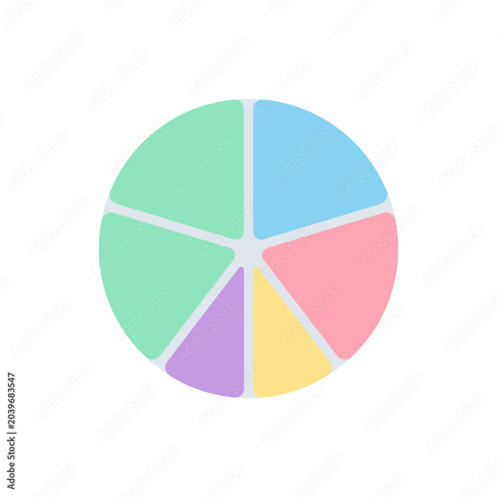 Fototapeta premium Colorful pie chart illustration on white background