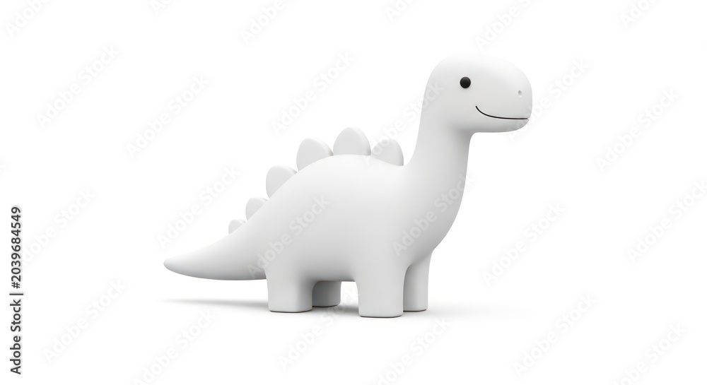 Fototapeta premium White dinosaur toy figurine 3d render