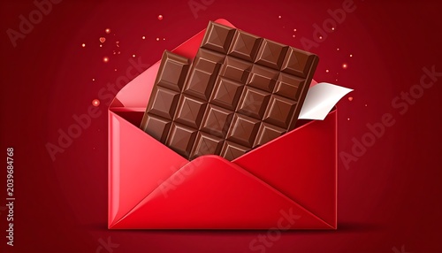 Chocolate in red envelope