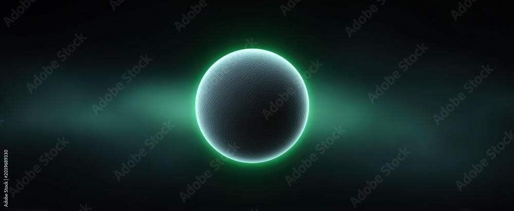 Fototapeta premium Radiant electric plasma orb on a polished dark corporate backdrop with dynamic neon waveforms.