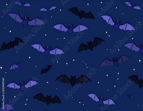 Flying Halloween bats
