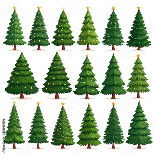 Decorated fir trees