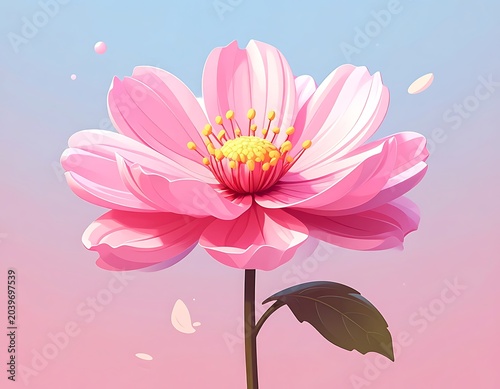 Gentle pink blossom blooms