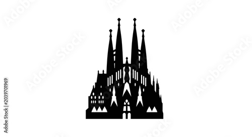Sagrada Familia Basilica Silhouette Icon 1.
