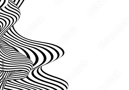 Decorative black and white wave with high contrast ideal for modern posters and book covers. Eps 10