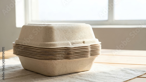 Sustainable packaging design sustainable packaging design for eco friendly food container stack in natural light