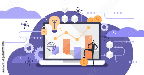 Cuadro en lienzo Fintech illustration, transparent background