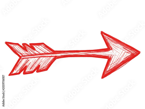 Dynamic red arrow moving forward with speed lines on transparent background