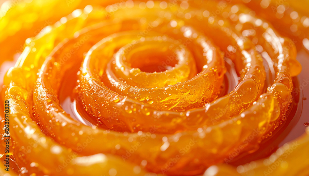 Fototapeta premium Delicious Orange Glazed Spiral Dessert