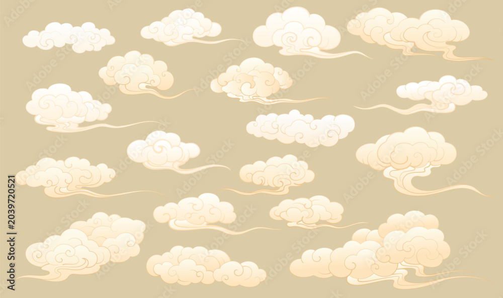 Fototapeta premium Chinese Cloud Ornament Pattern Design Collection Illustration