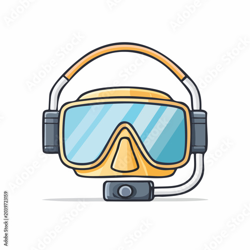 Yellow Snorkel Mask with Blue Lenses