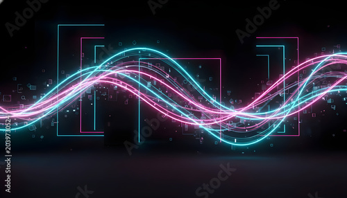 Abstract neon lines background