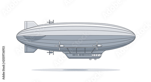 Photos Vintage Airship Blimp Illustration - Retro Zeppelin Transportation