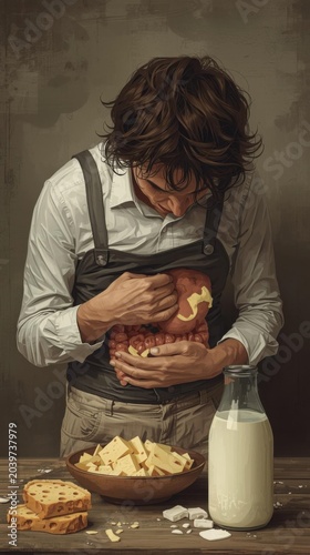 Dairy food lactose intolerance concept