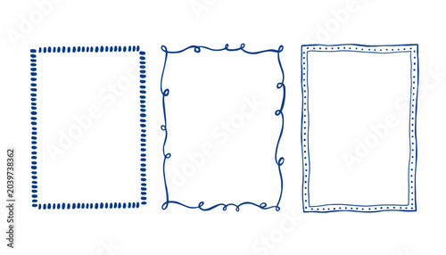 Fotografía Whimsical mediterranean blue coastal vector frames
